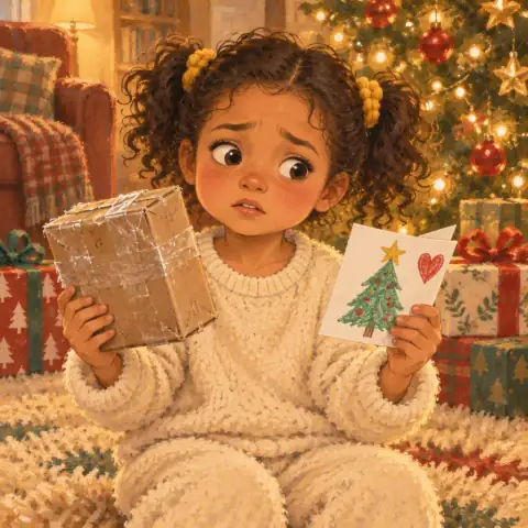 Tavi deciding between hiding the card and giving only the box