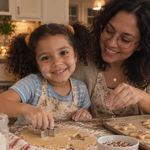 Sample photo: Tavi baking Christmas cookies
