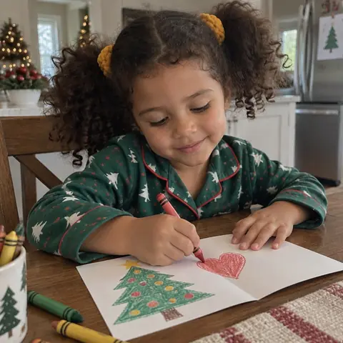 Sample photo: Tavi making a card for Grandma