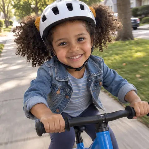 Sample photo: Tavi riding a balance bike