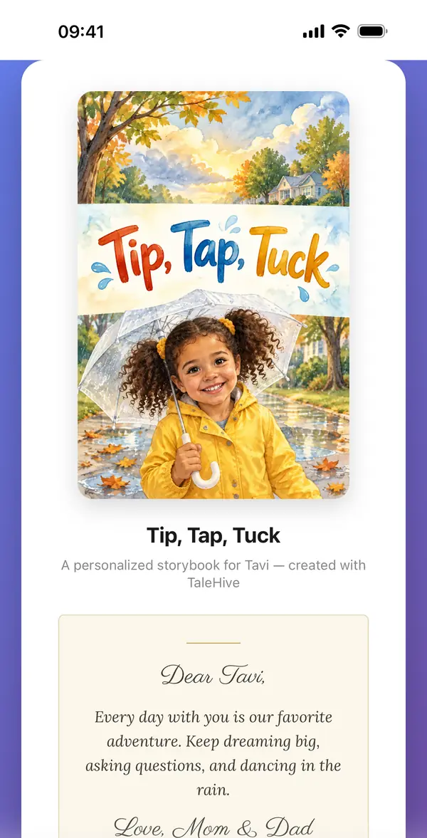 A shared book opened in a phone web browser