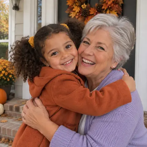 Sample photo: Tavi arriving at Grandma's door