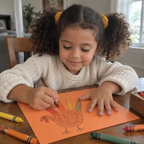Sample photo: Tavi making a thankful card